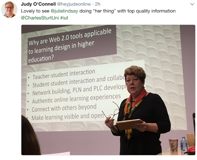 Tweet by Judly O'Connell: "Lovely to see @julielindsay doing "her thing" with top quality information @charlesSturtuni #iut