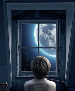 Image: Looking thru a window at the globe